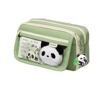 QUXVUIS Large Capacity Stationery Storage Bag with Transparent Front Pocket Making Good Companion for Schools Pencil Case Work, Green 1