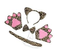 QUXVUIS Leopard Costume Ears Headband Set Complete With Tail And Bow Tie Fun Accessories For Dress Up Parties And Events Ears Tail Bow Tie Animal Dress Set Cheetah