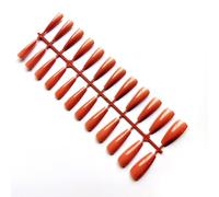 QUXVUIS Long Fake Nail Charming Press-on False Fingernail Manicure DIY Beauty Accessories Small Women's Full Cover Hands Art Tips , Orange 1