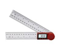 QUXVUIS Measuring Made Easy Goniometer Ruler Electronic Protractor Digital Angle Steel Ruler with Secure Locking Auto Power Off. Angle and Level .Lock at Any Position, Red, 0-200mm