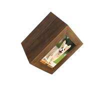 QUXVUIS Memorial Tribute Box Unique Cremation Urn Pet Ashes Keepsake Photo Frame Celebrate Memories Of Beloved Companions Always Small Animals Ash Urns Funeral Supply Organizer, Brown, 16x16x22cm