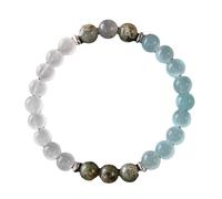 QUXVUIS Mens And Womens Colored Ball Forlava Interval Bead Bracelet Good Luck Bracelet For Positive Energy Handmade Each, XB0041