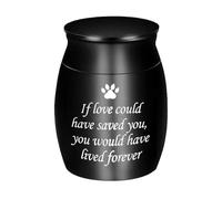 QUXVUIS Metal Enduring Memories Paw Print Paw Print Waterproof Urn Commemorative Needs Corrode Small Urn Of Steel. Memory Forever, black
