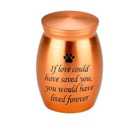 QUXVUIS Metal Enduring Memories Paw Print Paw Print Waterproof Urn Commemorative Needs Corrode Small Urn Of Steel. Memory Forever, gold