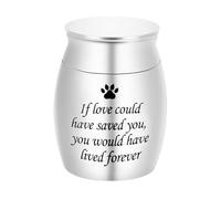QUXVUIS Metal Enduring Memories Paw Print Paw Print Waterproof Urn Commemorative Needs Corrode Small Urn Of Steel. Memory Forever, silver