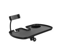QUXVUIS Mic Stand Adjustable Clamp With Cup Holder And Durable Utility Shelf Singers And Guitarists On Stage And Lock Mount In Place Sturdy And StableMic Stand Utility Tray Tightening Bracket Provides