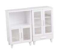 QUXVUIS Mini Cupboard Hutch Dollhouse Decorations Built To Creative Displays And Offer Practical Storage Solutions Mini Cupboard Hutch Accessories Storage Cabinet