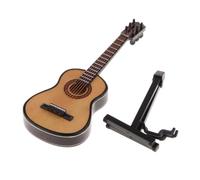 QUXVUIS Mini Guitar Ruan Craft Gift Collection Elegant Wooden Guitar Miniature Charming Home Office Decoration Musical Instrument Model Dollhouse Acoustic