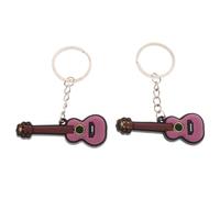 QUXVUIS Mini Music Instrument Keyring Piano Key Chain Keyring Folk Guitar Key Holder Charming Pouch Accessory For Music Lovers Car Hanging Decoration Guitar Keychain Chain