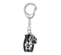 QUXVUIS Modern Pet Urn Keychain Dog Cat Ash Holder Portable Waterproof Memorial Souvenir Even Store Pet Hair And Nails To Miss Dog Urn For Ash Cat Container Jar Puppy, Black, 2.5x1.6cm