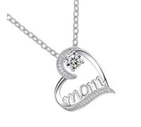 QUXVUIS Mom Necklace Love Heart Pendant Mothers Necklaces Cute Lovely Pendants Exquisite Appearance Women Birthday Gift