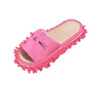 QUXVUIS Mop Slippers Stress-Free Cleaning Task In Bedroom Bathroom Kitchen Or Dining Space Dust Mop Slippers Are Time Saver. SlippersSoft And Comfortable To Wear.Made Of Soft, Rose Red, Length 245mm
