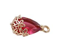 QUXVUIS Necklace Pendant Embedded DIY Crafting Bracelet Anklet Jewelry Making Finding Fashion Stylish Glass Handmade Supply, Rose Red