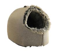 QUXVUIS Non Cat bed Portable and Plush Cats Comfortable Self Pet Indoor haired Fabric Warmth Suitable for Pets within 6kg, grey