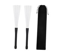 QUXVUIS Nylon Wire Drum Brushes Featuring Two Adjustable Brushes For Snare Drums Jazz Drummers Complete With Storage Bag Wire Drum Practice Kit Accessories