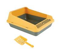 QUXVUIS Open Top Cat Litter Tray High Sides Easy Clean Pet Bedpan Excellent Option For Indoor Cats Keeps Space Clean Open Air Cats Litter Pan Kitten Indoor Potty