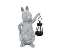 QUXVUIS Outdoor Rabbit Figurine Solar Powered Décor Adding Humor And Joy To Lawns And Backyards Making Beautiful Memories Decorative Animal Sculpture Gift Home Decoration