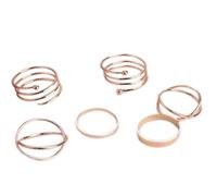 QUXVUIS Pack of 6 Female Ring Kit Adjustable Joint Jewellery Alloy Opening Ornament Elegant Rings Accessories for Birthday Party, Gold