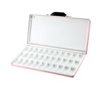 QUXVUIS Palette Paint Box Portable Acrylic Oil Painting Essential Leakproof Every for Creative Artist Palette with Lid is Made of Thickening Plastic, Pink, 33 Wells