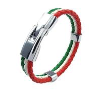 QUXVUIS Patriotic Country Flag Banner Cuff Bangle And Flag Bracelet Personalizing Look Add Some Spirit Gift For Football Fans To Show Love PU Leather Wristband, Italy, 20.5cm