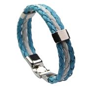 QUXVUIS Patriotic Country Flag Banner Cuff Bangle And Flag Bracelet Personalizing Look Add Some Spirit Gift For Football Fans To Show Love PU Leather Wristband, Silverina, 20.5cm