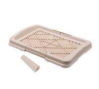 QUXVUIS Paw Pad For Dogs Featuring High Sides Aiming To Mess At Bay During Sessions Indoor Which Prevent Spatter Urine. Indoor Portable Pee Litter Tray Cats Litter Boxes, Khaki, 47x34x5.5cm