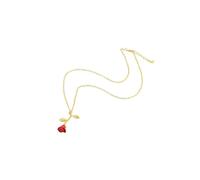 QUXVUIS Personalized Golden Vintage Rose Pendant Necklace Stunning Charm Representing Affection Graceful Gift Golden Vintage Red Rose Flower Pendant Necklace Lovers Valentine Day Gift