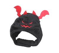 QUXVUIS Pet Headdress For Halloween Parties Eye-Catching Devil Polyester Cat Halloween Devil Costume Party Adjustable Devil Cap, Black