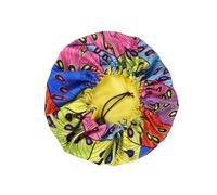 QUXVUIS Polyester Children Sleeping Hat Portable Adjustable Washable Double Side Bathing Shower Cap Gift with Drawstring, Colorful