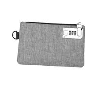QUXVUIS Portable Locking Money Bag Multifunction Wallet for Cash Jewelry Male Wallet Compact for Effortless Travel Lockable Money Locking Bank Bag, Grey, 20.6x13.3cm