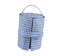 QUXVUIS Portable Storage Bag Yarns Projects Carrying Case User-Friendly Approach To Yarn Management While Being Fashionable Detachable Yarn Dispenser Thread Holder Case Tote, Blue, 14x18cm