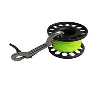 QUXVUIS Practical Aluminum Alloy Cave Scuba Diving Finger Spool Guide Line Reel 30m Snap Bolt, Black