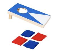 QUXVUIS Premium Cornhole Game Set With Handcrafted Solid Wood Boards And Bean Bags Corn Hole Garden Game Bean Bag Toss, Small (blue)