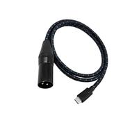 QUXVUIS Premium Type C To XLR Cable Delivers Crystal Clear Audio With Durable Striped Braided Nylon Finish TYPE C To XLR 3Pin Cable Is High-grade Line 3 Pin OFC Blue Nylon Pattern, 300cm