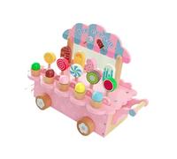 QUXVUIS Pretend Food Toys Ice Cream Playset Inspiring Childrens Creativity Learning Through Bright Colors Etc. Ice Cream Counter Set Birthday Gift For