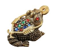 QUXVUIS Red Eyes Toad Tabletop Copper Wealth Fortune Toad Figurine Feng Shui Ornament Money Frog Figurine Is Made Of Brass Chinese Brass Lucky Money Frog Statue Crafts