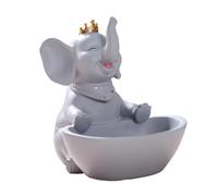 QUXVUIS Resin Hallway Decor Adorable Animal Shape Replacement Living Room Snack Wristwatch Stationery Key Holder Container, Grey, Type 3