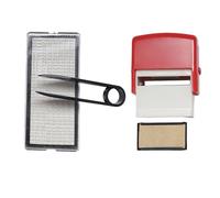 QUXVUIS Reusable Self Rubber Stamp Custom Inking Set Economical Ink Back Overprint Collaborating Text Printing Content Self Inking Business Address Name Number Letter