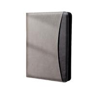 QUXVUIS Sales Clip for Professionals A4 Folder Leather Multifunctional Clip Not Easily Deformed Even After 180 Degree Folding, Grey Zipper Bag