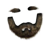 QUXVUIS Self Adhesive Mustache Set Best For Colorful Stage Performances Halloween Parties And Cosplay Fun Self Adhesive Fake Eyebrows Beard Is Made Of Fabric, Black Gold, Mustache 15x19.5cm