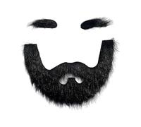 QUXVUIS Self Adhesive Mustaches And Fake Beards Excellent Choice For Festive Occasions Halloween Christmas And Cosplay Self Adhesive Fake Mustache Set Novelty, Black, Mustache 15x19.5cm