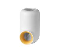 QUXVUIS Self-Adhesive Wall-Mount Toothpaste Dispenser Manual Dispensing Holder Reusable Shower Shelving Hotel Room Toilet, White Yellow