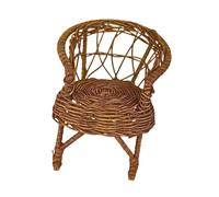 QUXVUIS Simulation Photo Prop Single Seat Rattan Chair Model Elevates Miniature Display Aesthetics Strong And Wear Resistant Mini Patio Rattan Chair Decoration Collection Is