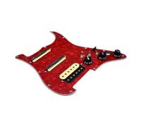 QUXVUIS SSH Loaded Electric Guitar Pickup Prewired Pickguard Backplate Easy To High Stability Electric Guitar SSH Pickguard With Panel Pickup With Push Pull Switch, Red, 28.1x22.2cm