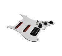 QUXVUIS SSH Loaded Electric Guitar Pickup Prewired Pickguard Backplate Easy To High Stability Electric Guitar SSH Pickguard With Panel Pickup With Push Pull Switch, White, 28.1x22.2cm