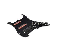 QUXVUIS SSH Loaded Electric Guitar Pickup Prewired Pickguard Backplate Easy To High Stability Electric Guitar SSH Pickguard With Panel Pickup With Push Pull Switch, Black, 28.1x22.2cm