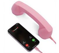 QUXVUIS Stable Signal Transmission And Clear Sound Handset For Retro Phone Office Vintage Wired Plug In Handheld Cell Phone Receiver Wired Type-C Plug Type-C Style Landline Handle Receiver, pink