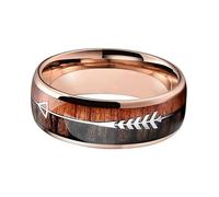 QUXVUIS Stainless Steel Men Ring Replacement Anti-rust Anti-corrosive Stylish Glossy Wood Grain Rings Jewelry Ornament, Size 6