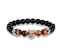 QUXVUIS Stone Man Bracelet Portable Decorative Replacement Elastic Animal Shape Easy Matching Bangle Jewelry Birthday Gift, Rose Gold