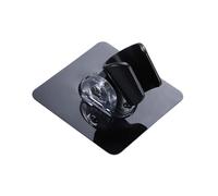 QUXVUIS Strong Adhesive Shower Head Holder Rotating Base Bracket For Easy Installation Free PunchingThe Shower Rack With Back, Black, 7.2x7.2cm